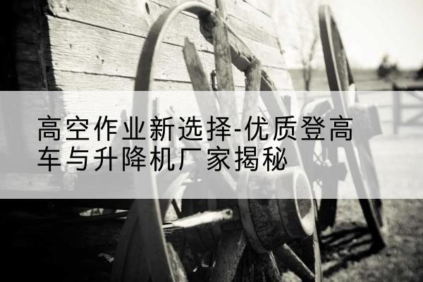 宁陕登高车厂家-高空作业新选择-优质登高车与升降机厂家揭秘