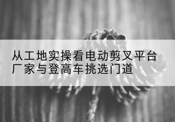 宁陕电动剪叉升降平台厂家-从工地实操看电动剪叉平台厂家与登高车挑选门道